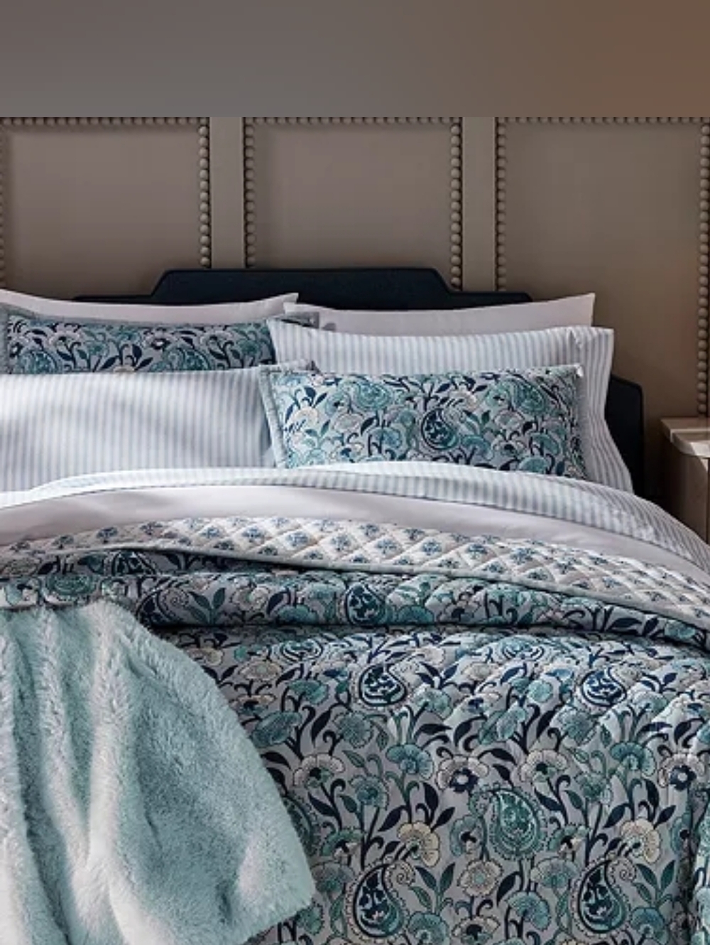 AQUA Reversible Printed 100% Cotton 3pc Quilt Set - Exclusive Bloomingdales $375